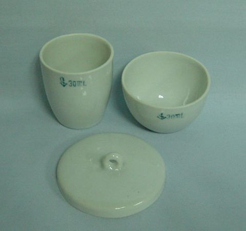 Crucible porcelain medium 50ml w/lid