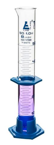 Measuring cylinder glass 50ml PP base
