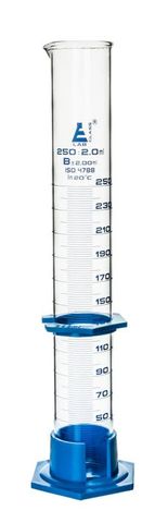 Measuring cylinder glass 250ml PP base