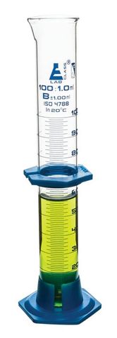 Measuring cylinder glass 100ml PP base
