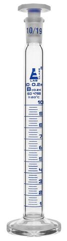 Measuring cylinder glass 10ml Cl.B stopp
