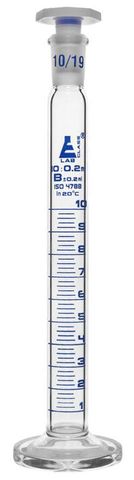 Measuring cylinder glass 10ml stoppered
