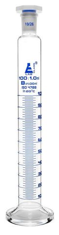 Measuring cylinder glass 100ml stoppered