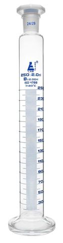 Measuring cylinder glass 250ml stoppered