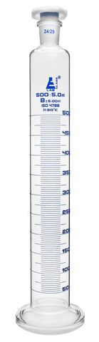 Measuring cylinder glass 500ml stoppered