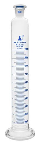 Measuring cylinder glass 1000ml stopper