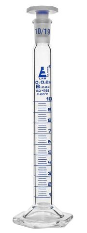 Measuring cylinder glass 10ml Hex/B stop