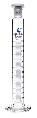 Measuring cylinder glass 250ml Hex/B sto