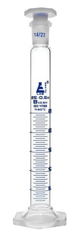 Measuring cylinder glass 25ml Hex/B stop