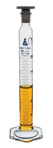 Measuring cylinder glass 50ml Hex/B stop