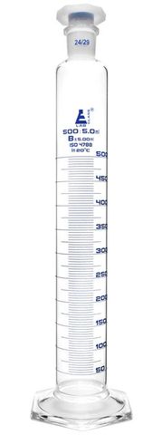 Measuring cylinder glass 500ml Hex/B sto