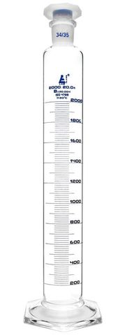 Measuring cylinder glass 2000ml HexB stp