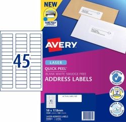 Labels address 54x17.8mm 45/sheet