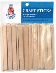 Craft popsticks plain pk150