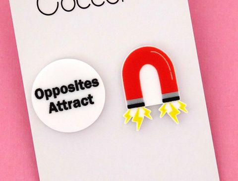 Stud earrings opposites attract