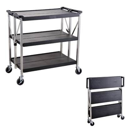 Trolley folding 3 shelves 940mm high