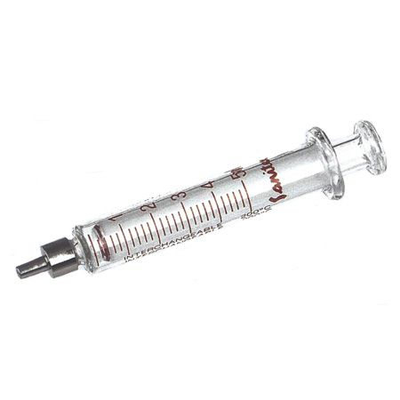 Syringe glass 10ml metal Luer Slip