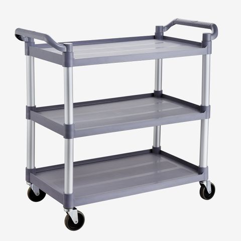 Trolley 3 shelf alum c/w PP shelves