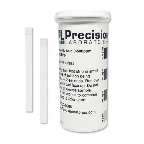 Peracetic acid test strips 0-500ppm high