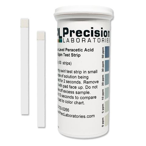 Peracetic acid test strips 0-50ppm low