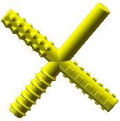 Chew Stixx - yellow textured cross