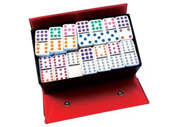 Dominoes 12x12 colured dots 91 piece set