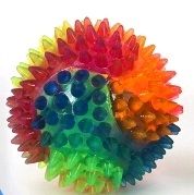 Rainbow spiky flashing ball