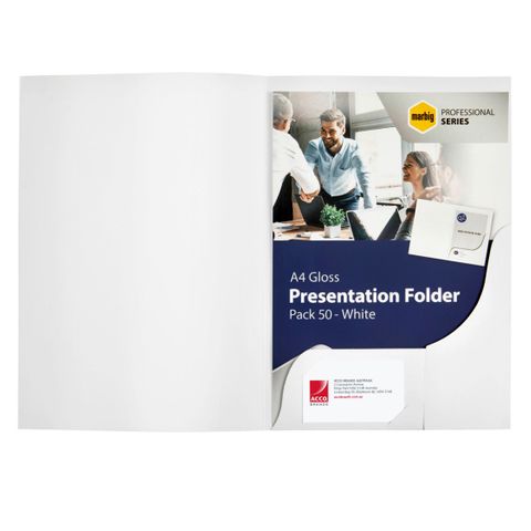 Presentation folder A4 white gloss