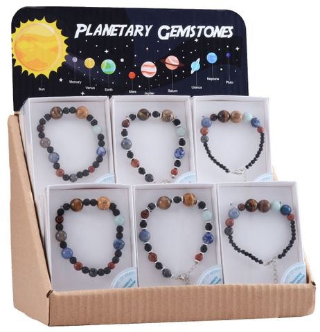 Planetary gemstone bracelet