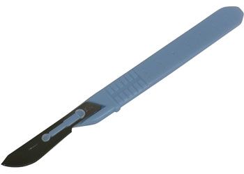 Scalpel blade w/handle No.22 steel blade