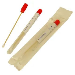 Swab in tube sterile wood shaft ind/wrap