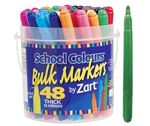 School Colours Thick Markers 48s