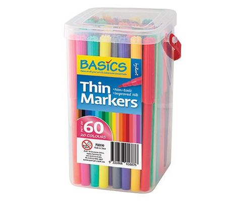 Basics Thin Markers Asst