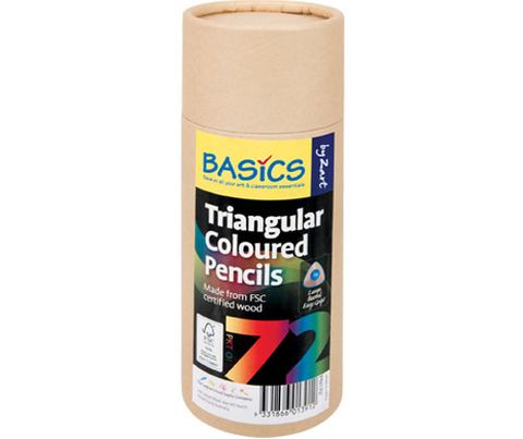 Basics Triangular Colour Pencils 72s