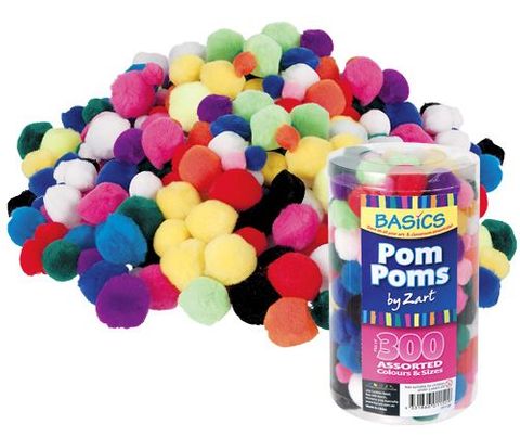 Basics Pom Poms Asst 300s