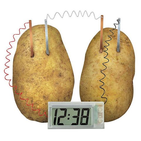 Potato powered clock digital
