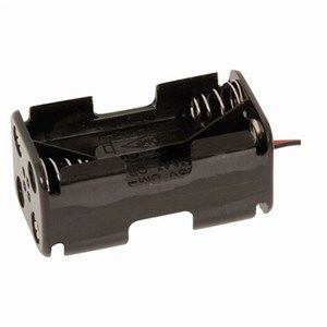 Battery holder square with leads 4xAA