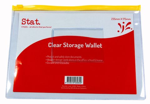 Storage wallets clear 235x175mm small