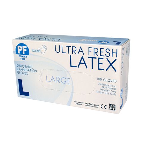 Gloves Latex 'Ultra Fresh' P/F Large