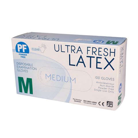Gloves Latex 'Ultra Fresh' P/F Medium