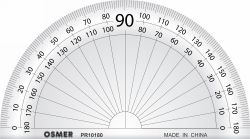 Protractor Osmer 10cm 180 deg clear