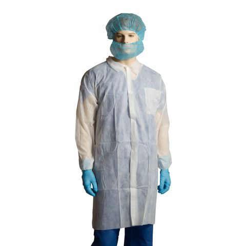 Labcoat PP white no pocket Medium