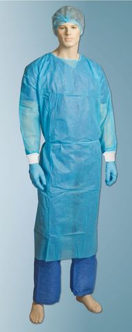Gowns PP/PE fluid resistant Blue