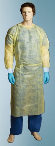 Gowns PP/PE fluid resistant Yellow