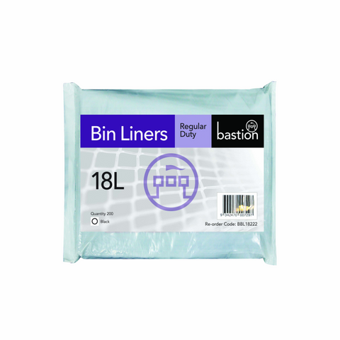 Bin liners regular duty 18lt black