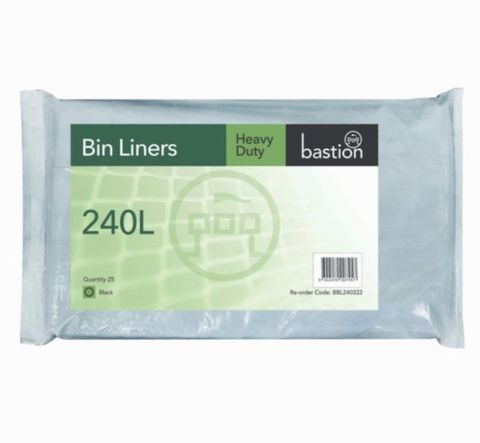 Bin liners extra heavy duty 240 lt black