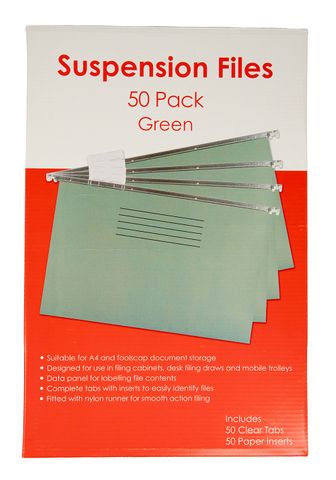 Suspension files green with tabs
