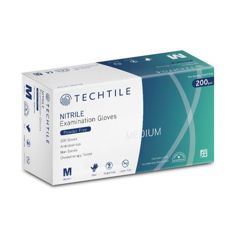 Gloves Nitrile 'Techtile' P/F Medium