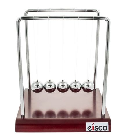 Newtons Cradle 150x175mm red wood base