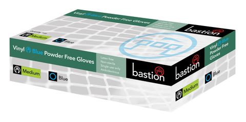 Gloves Vinyl P/free blue Small